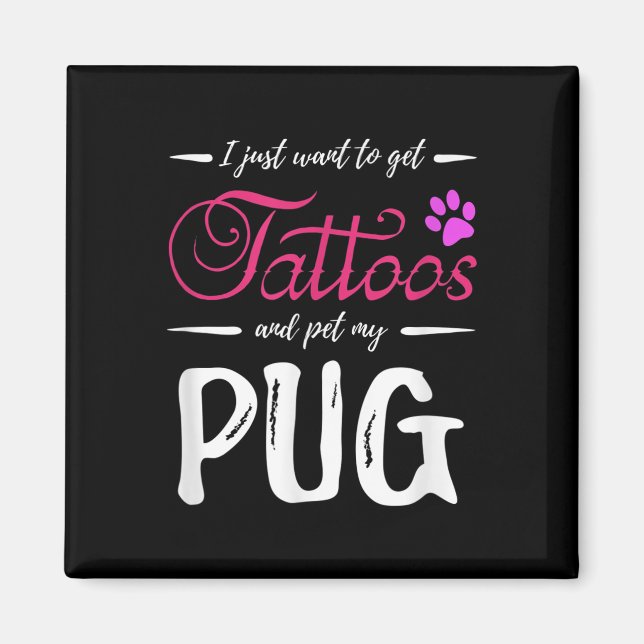 Imán Idea de regalo de mamá de perro gracioso Tattoo (Frente)