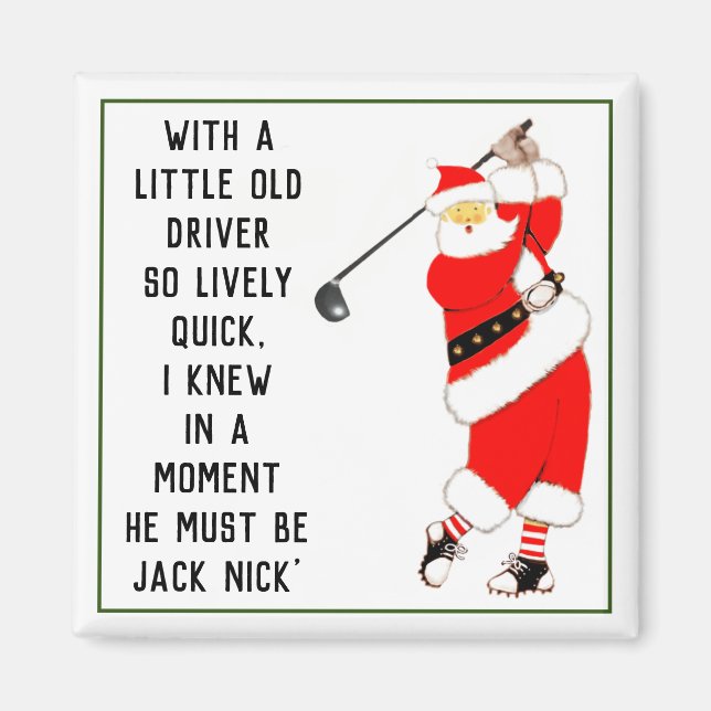 Imán Idea de regalo de Navidad de golf (Frente)
