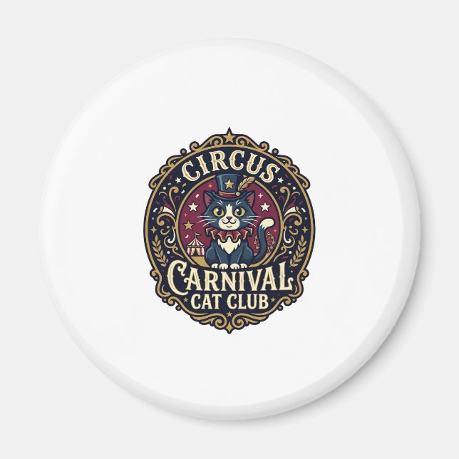 Imán Idea de regalo de papá gato del carnaval de circo  (Frente)