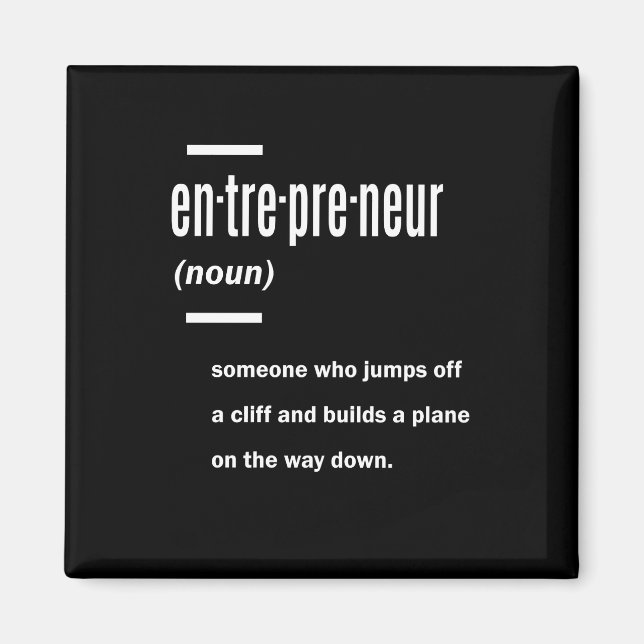 Imán Ideas de regalo de definición de emprendedor (Frente)