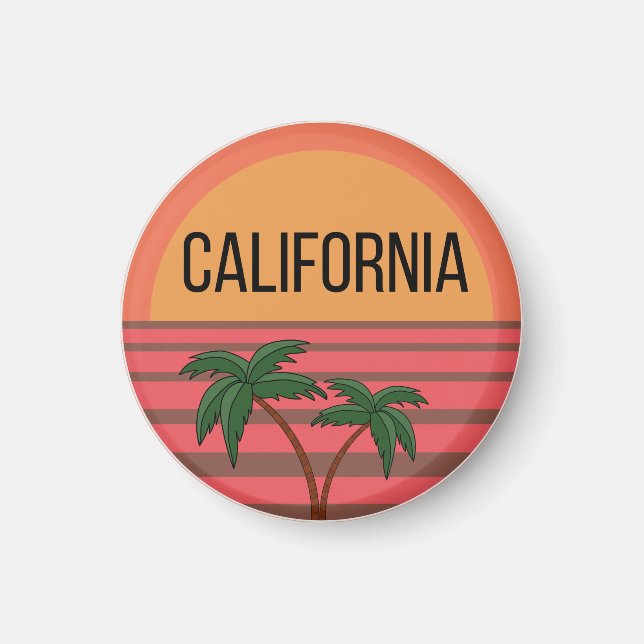 Imán Ideas de regalo de diseño de California Palmas de  (Frente)