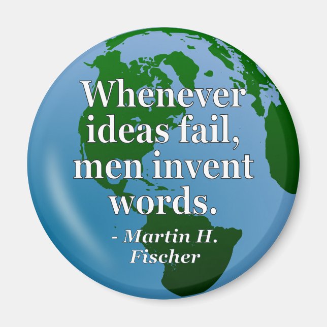 Imán Ideas fail words Quote. Globe (Frente)
