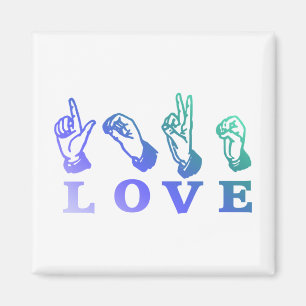 Imán Idioma del Rótulo AMOR - Rótulo manos, regalos