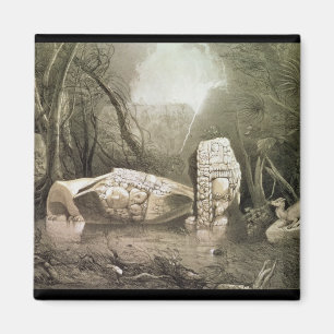 Imán Ídolo maya quebrado en Copan, Guatemala