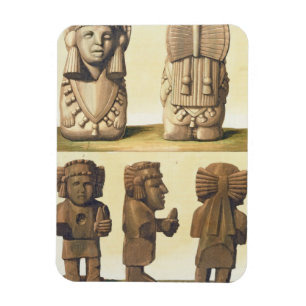Imán Ídolos aztecas, México (litografía de color)