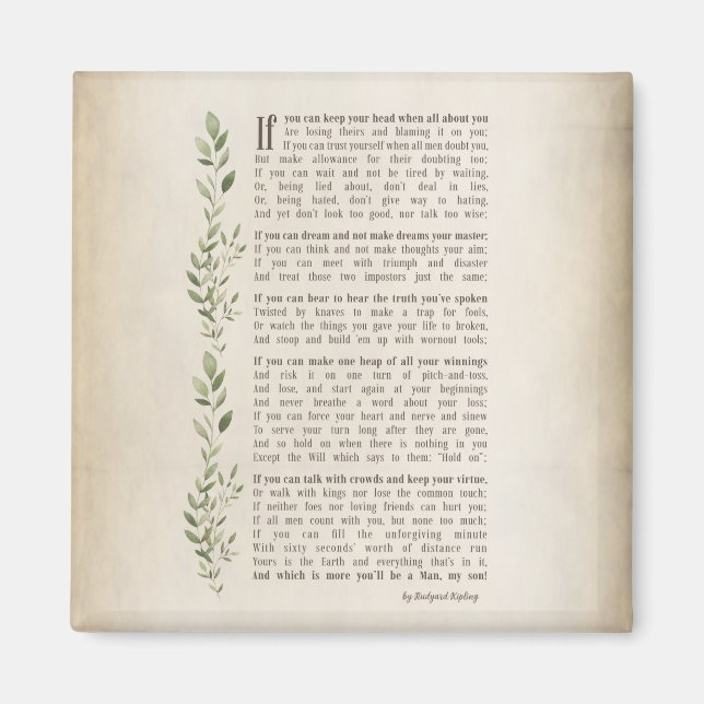 Imán IF, poema inspirado de Rudyard Kipling (Frente)