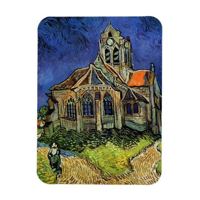 Imán Iglesia de Auvers por Vincent van Gogh (Vertical)