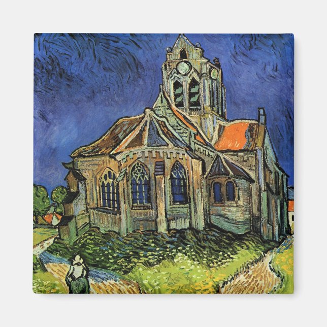 Imán Iglesia de Auvers por Vincent van Gogh (Frente)
