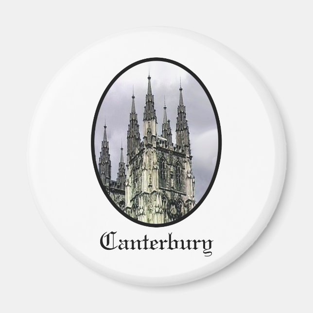 Imán Iglesia de Canterbury de Inglaterra espirales negr (Frente)