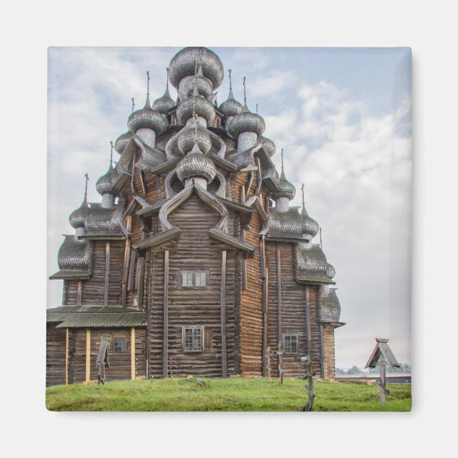 Imán Iglesia de madera ornamentada, Rusia (Frente)