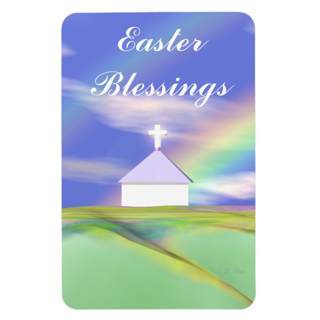 Imán Iglesia de Pascua y Arcoiris (Vertical)