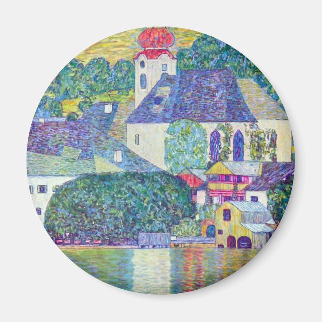 Imán Iglesia de St. Wolfgang, por Gustav Klimt, arte vi (Frente)