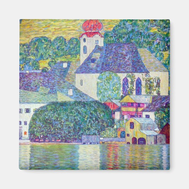 Imán Iglesia de St. Wolfgang, por Gustav Klimt, arte vi (Frente)