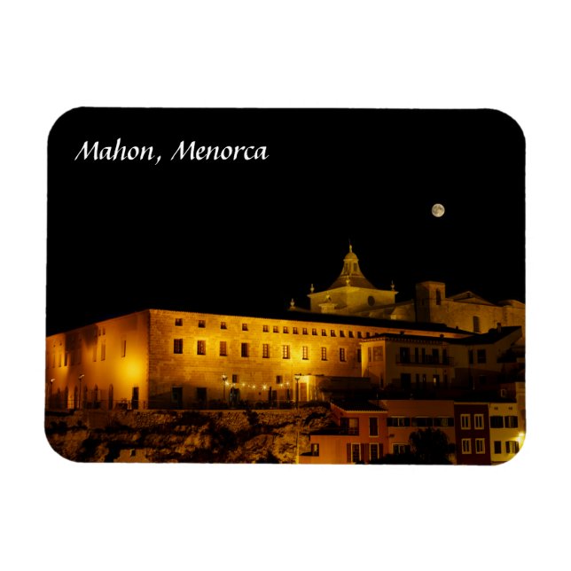 Imán Iglesia del Carmen de noche - Mahón, Menorca, Espa (Horizontal)