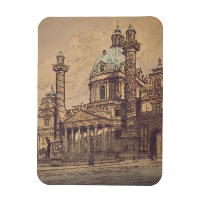 Imán Iglesia Karlskirche en Viena, Austria (Vertical)