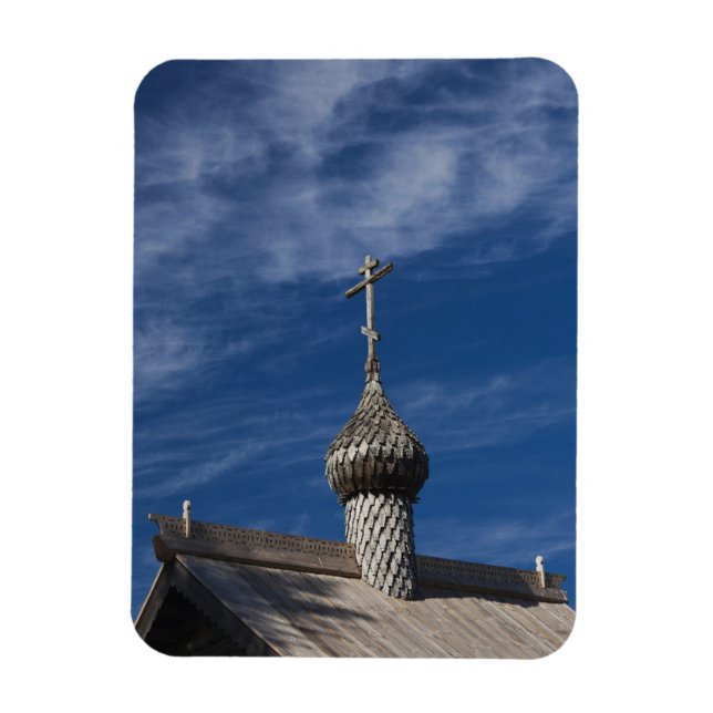 Imán Iglesia ortodoxa rusa de madera tradicional (Vertical)