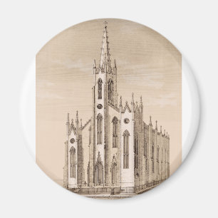 Imán Iglesia Vintage de San Nicolás Nueva York Boceto