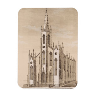 Imán Iglesia Vintage de San Nicolás Nueva York Boceto
