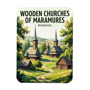 Imán Iglesias de madera de Maramures Rumania