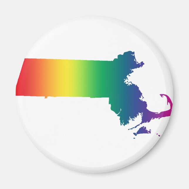 Imán Igualdad del orgullo gay arcoiris en Massachusetts (Frente)
