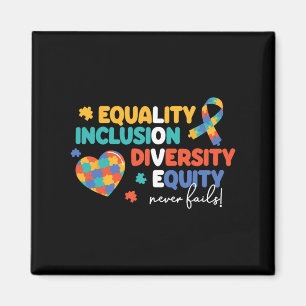 Imán Igualdad Inclusión Diversidad Rompecabezas Autismo