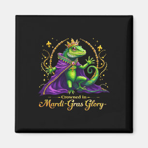 Imán Iguana Mardi Gras 2025 Iguana Amorosa Vibrante Muj