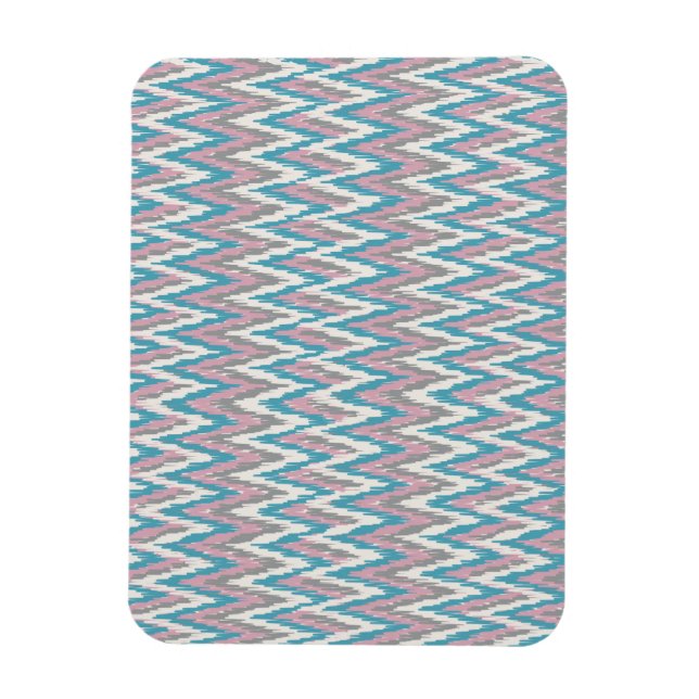 Imán Ikat rosa y azul turbio (Vertical)