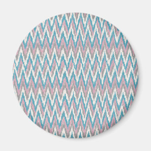 Imán Ikat rosa y azul turbio