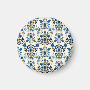 Imán Ikat tie-dye, acuarela tribal