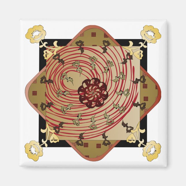 Imán Ikea Rugs Red Swirl Magnet (Frente)