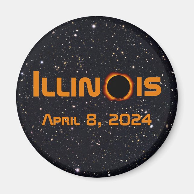 Imán Illinois 2024 Eclipse Solar Total (Frente)