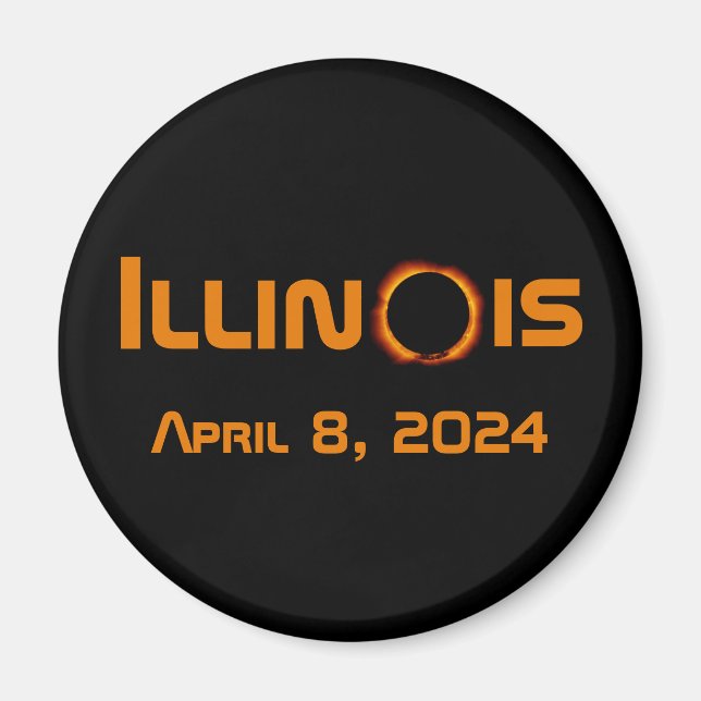 Imán Illinois 2024 Eclipse Solar Total (Frente)