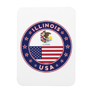 Imán Illinois, camiseta de Illinois, pegatina de Illino