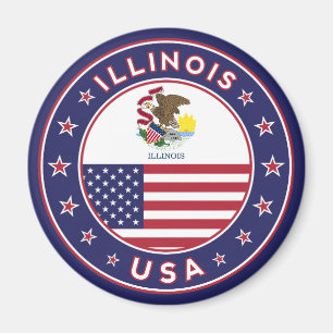 Imán Illinois, camiseta de Illinois, pegatina de Illino