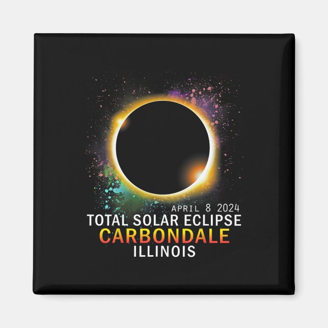 Imán Illinois Eclipse Solar Total Abril 8 2024 (Frente)