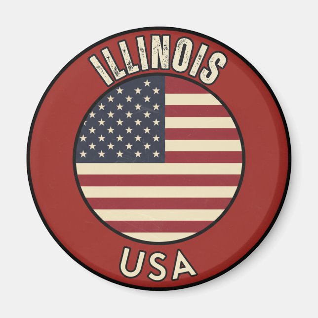 Imán Illinois Estados Unidos de América  (Frente)
