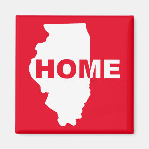 Imán Illinois Hogar Alejado De La Casa Fridge Magnet