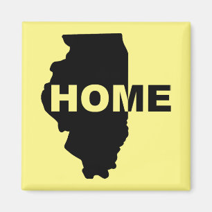 Imán Illinois Home Away From Home Fridge Magnet