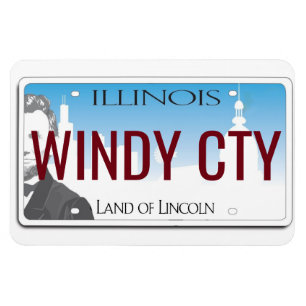 Imán Illinois License Plate Flexible