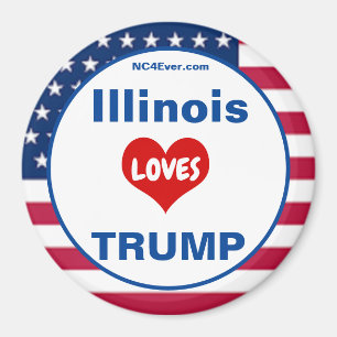 Imán Illinois LOVES TRUMP Nevera patriótica