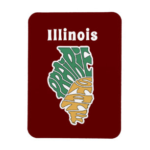 Imán Illinois Nickname Word Art