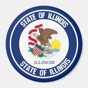Imán Illinois Round Emblem