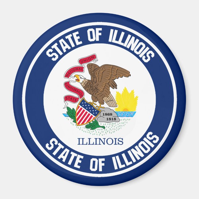 Imán Illinois Round Emblem (Frente)