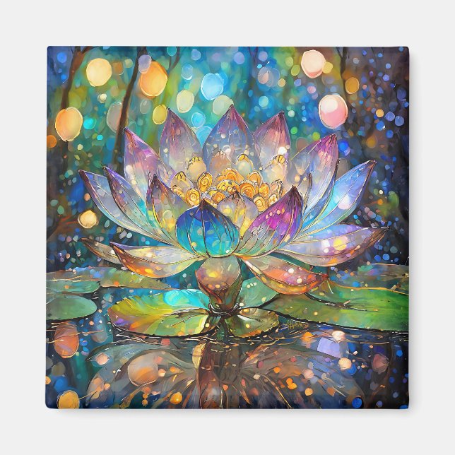 Imán Illuminated Blooming Lotus Flower (Frente)