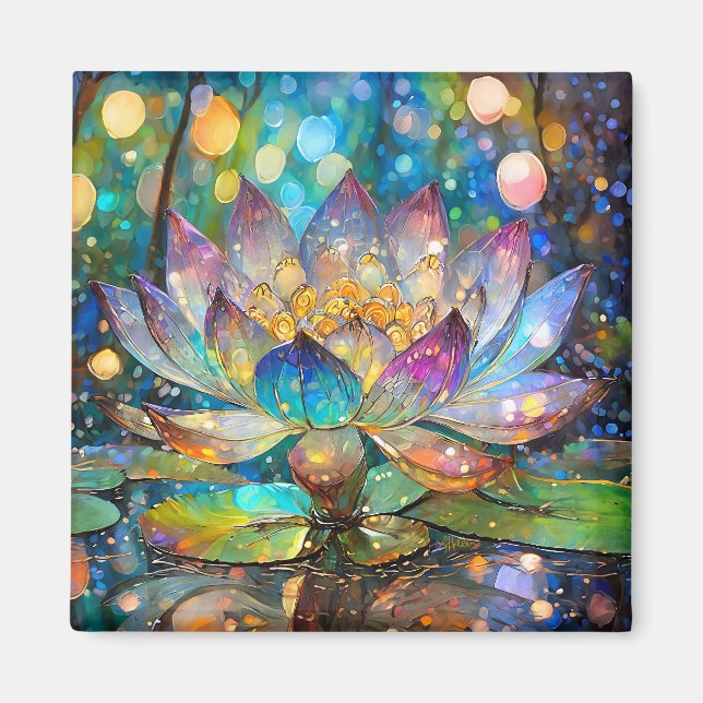 Imán Illuminated Blooming Lotus Flower (Frente)