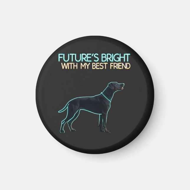 Imán  Illustration of a black Labrador dog (Frente)