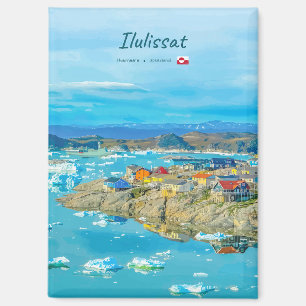 Imán Ilulissat, Groenlandia - Pueblo de iceberg Plano
