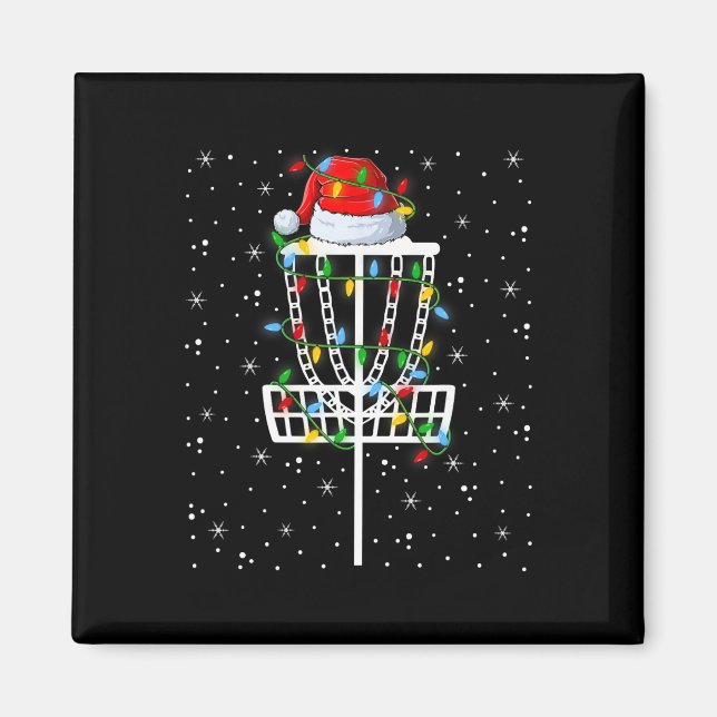 Imán Iluminación de Navidad Sombrero de Santa Disc Golf (Frente)