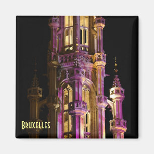 Imán Iluminación nocturna de la Grand Place en Bruselas