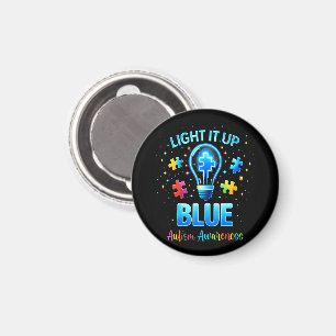 Imán Ilumínalo de Azul Conciencia del Autismo Autista